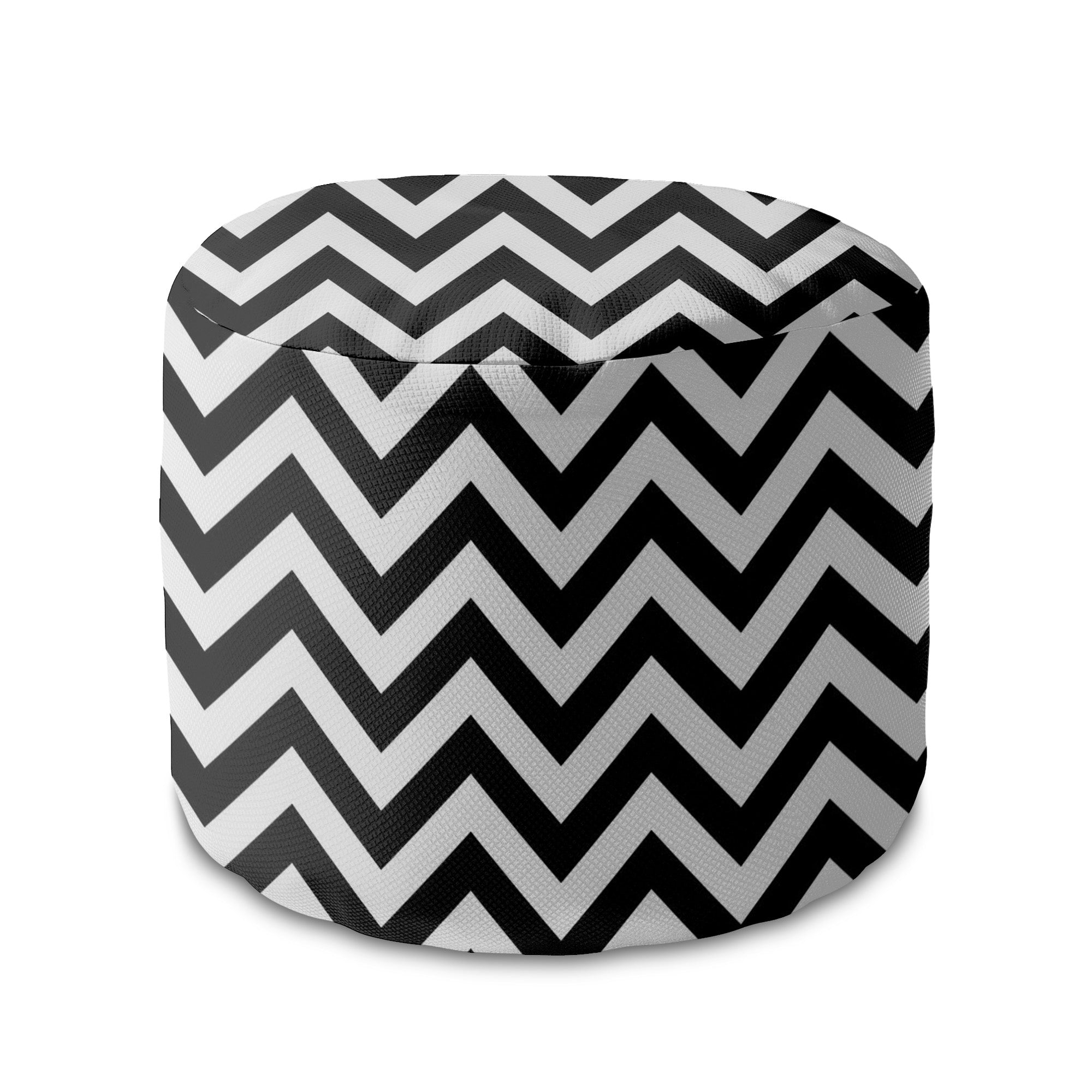 Puf okrągły podnóżek Zig Zag Black-Panama