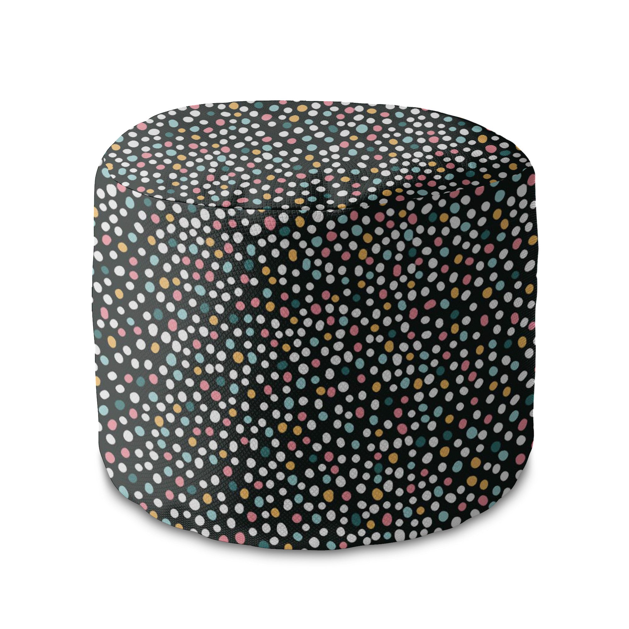Runder Hocker Fußstütze Mehrfarbige Polka Dots-Panama