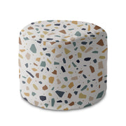 Runder Hocker Fußhocker Vintage Terrazzo-Panama