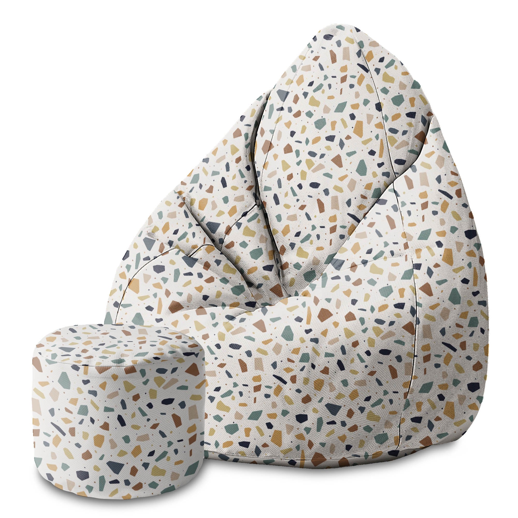 Puf okrągły podnóżek Vintage Terrazzo