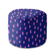 Round Pouf Footstool Pink Spots-Panama