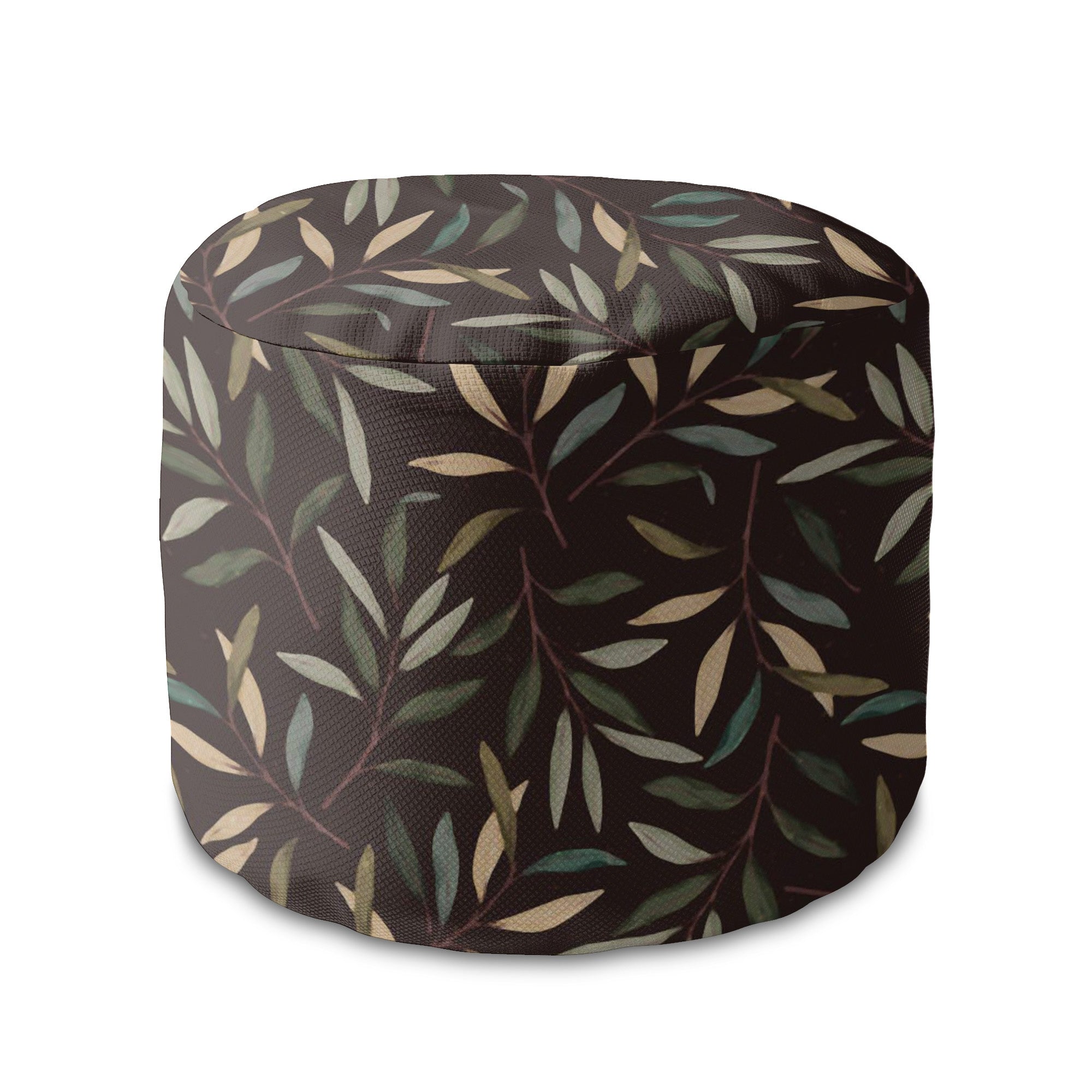 Kulatá taburetka podnožka Retro Leaves-Panama