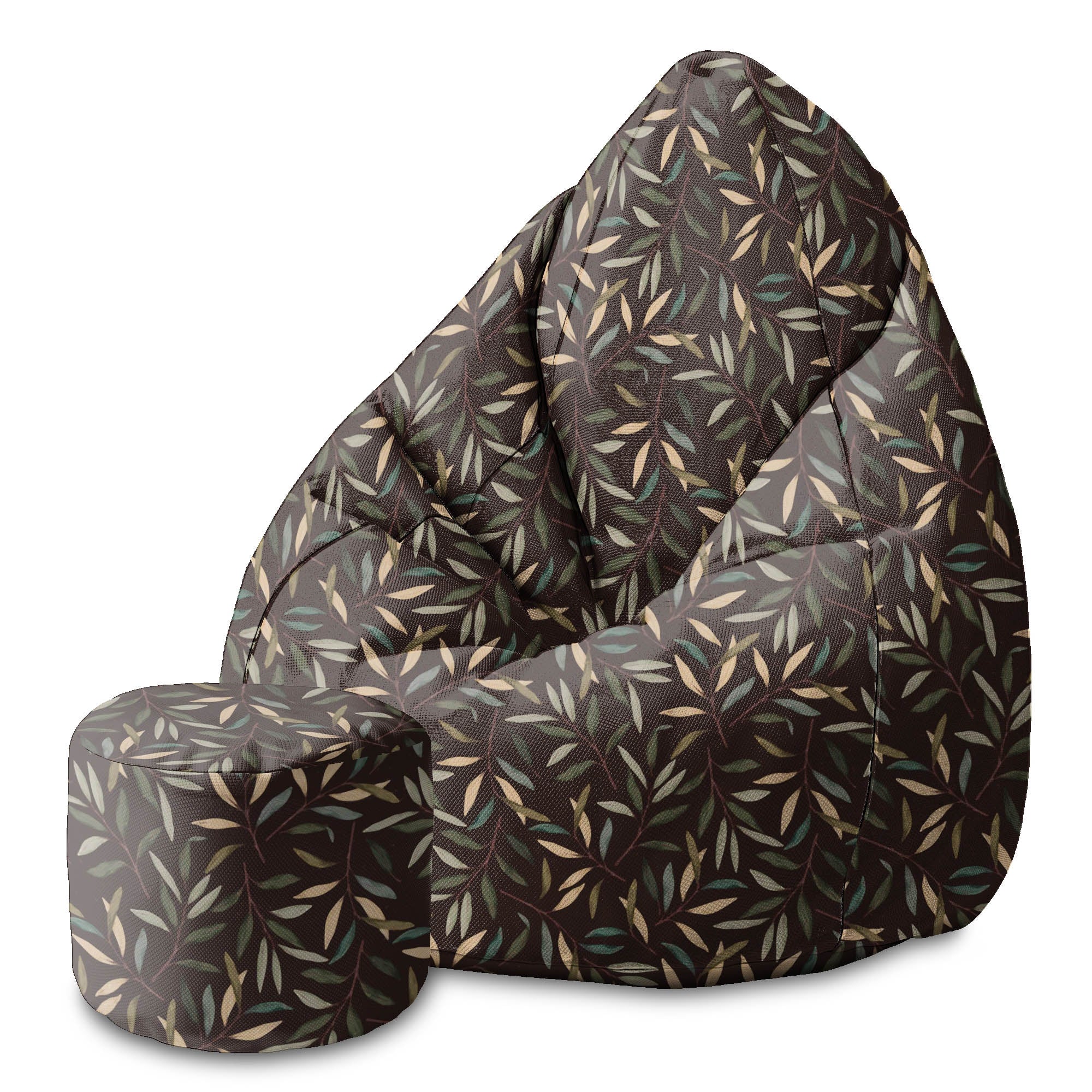 Runder Hocker Fußhocker Retro Leaves