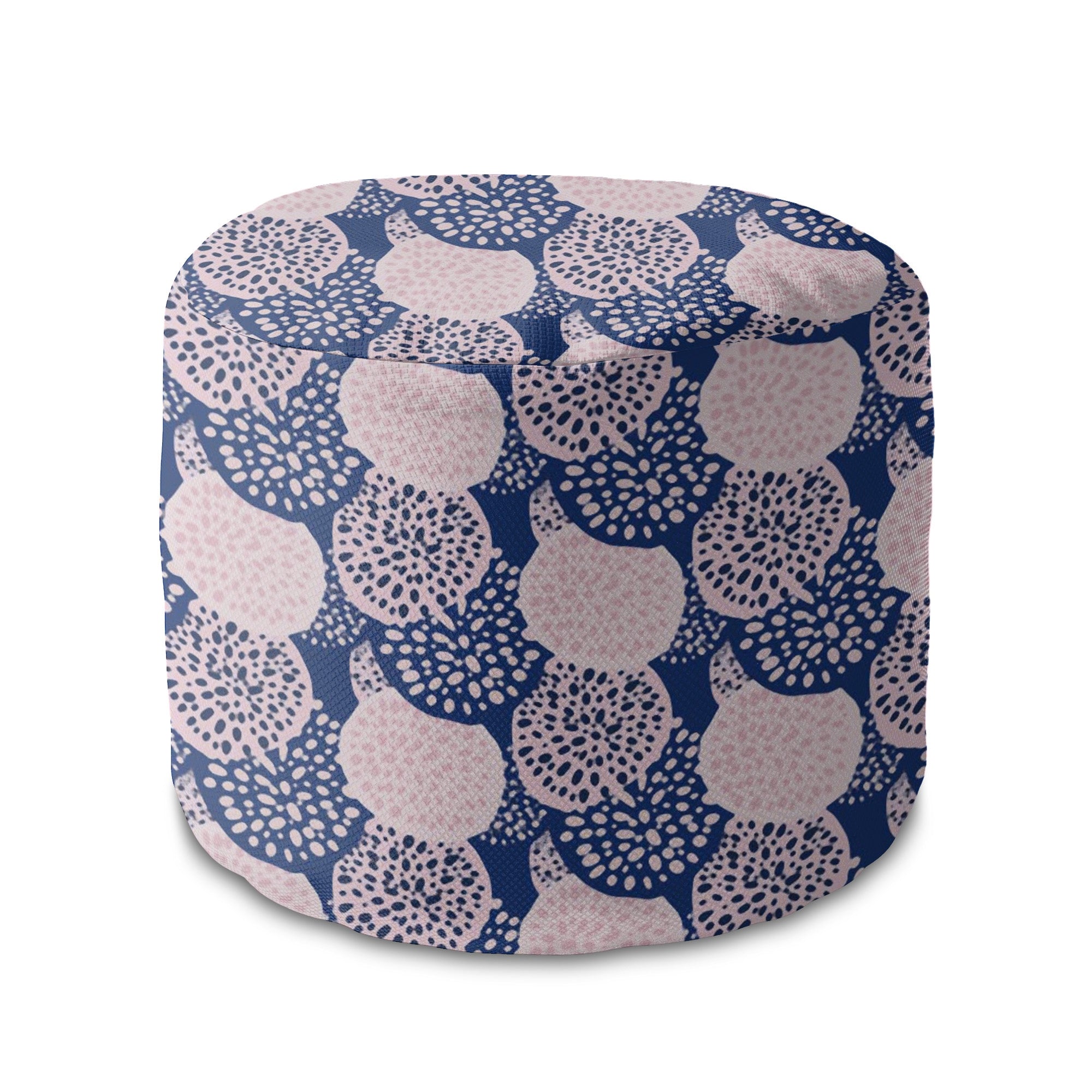 Puf okrągły podnóżek Pink and Blue Geometric Ornament-Oxford