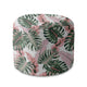 Kulatá taburetka podnožka Tropical Pink and Green Leaves