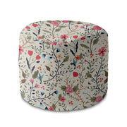 Round Pouf Footrest Summer Meadow-Panama