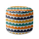 Round Pouf Footrest Abstract Half Dots