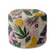 Round Pouf Footrest Collage Floral