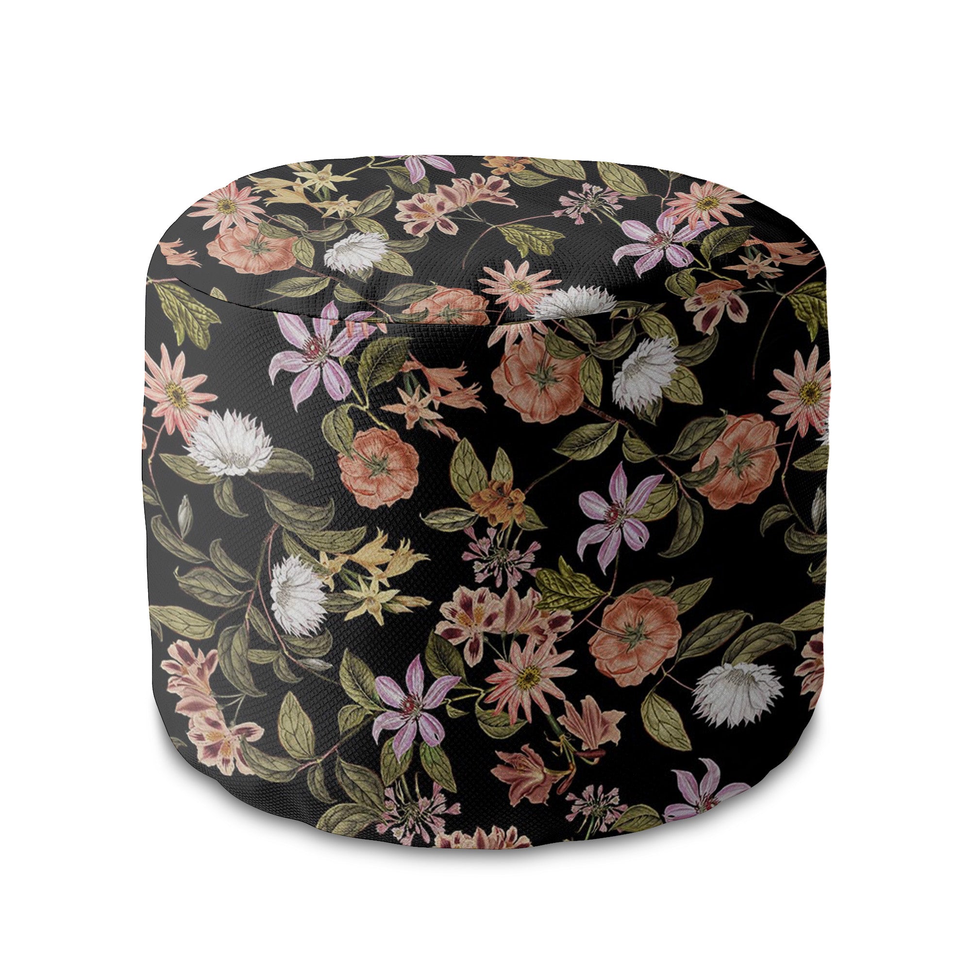 Puf okrągły podnóżek Dark Jungle Pattern