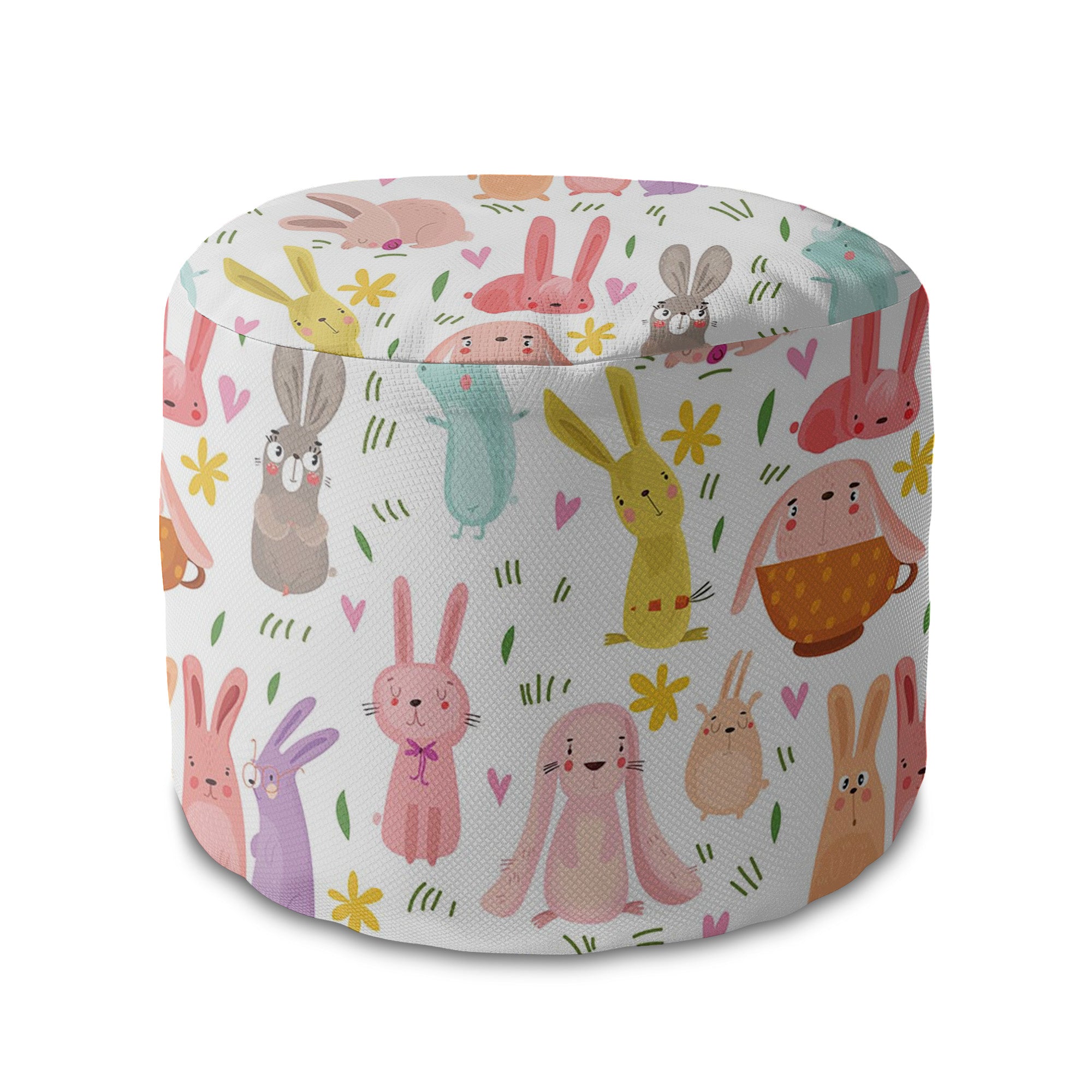 Puf okrągły podnóżek Colorful Rabbits