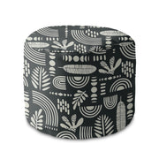 Round Pouf Footstool Artistic Abstract Art-Oxford