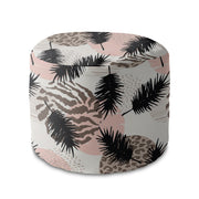Round Pouf Footstool Animal and Tropical Geometric-Panama