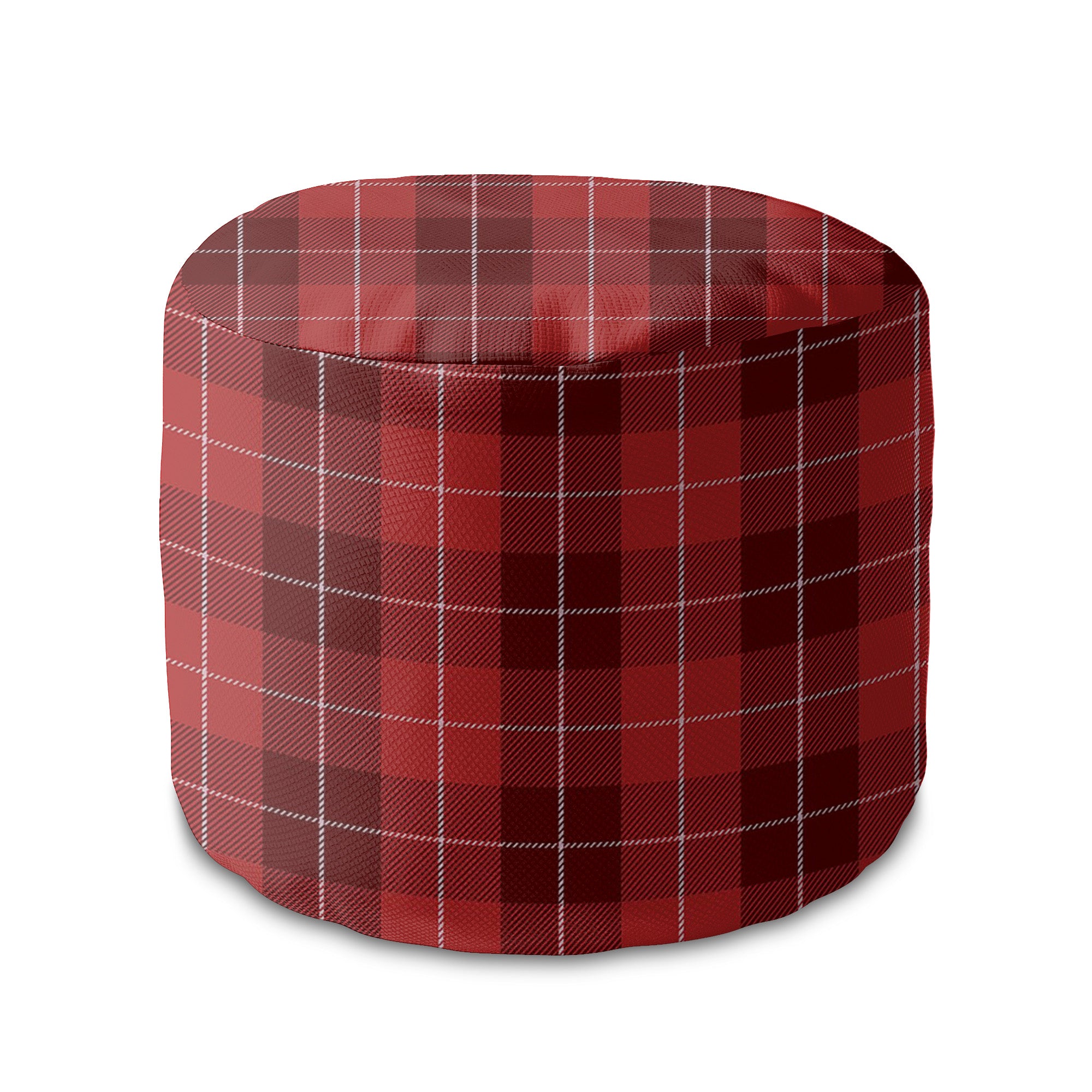 Puf okrągły podnóżek Christmas Red Checker