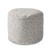 Round Pouf Footstool Beige Dots-Panama