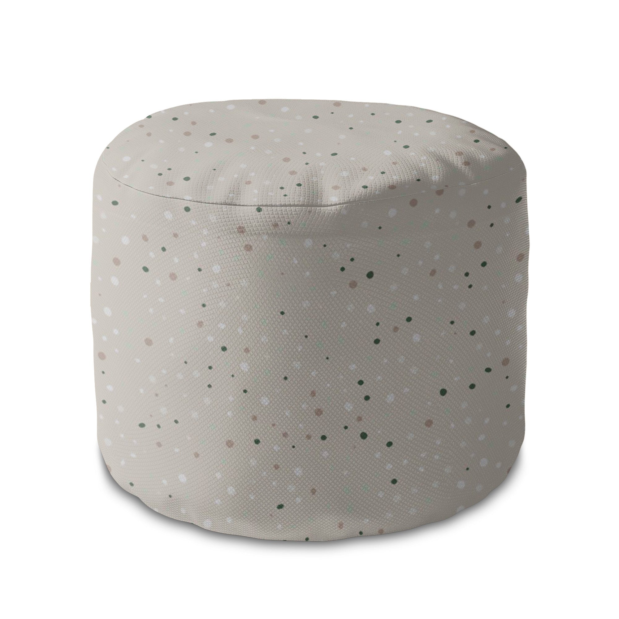 Puf okrągły podnóżek Beige Print with Dots