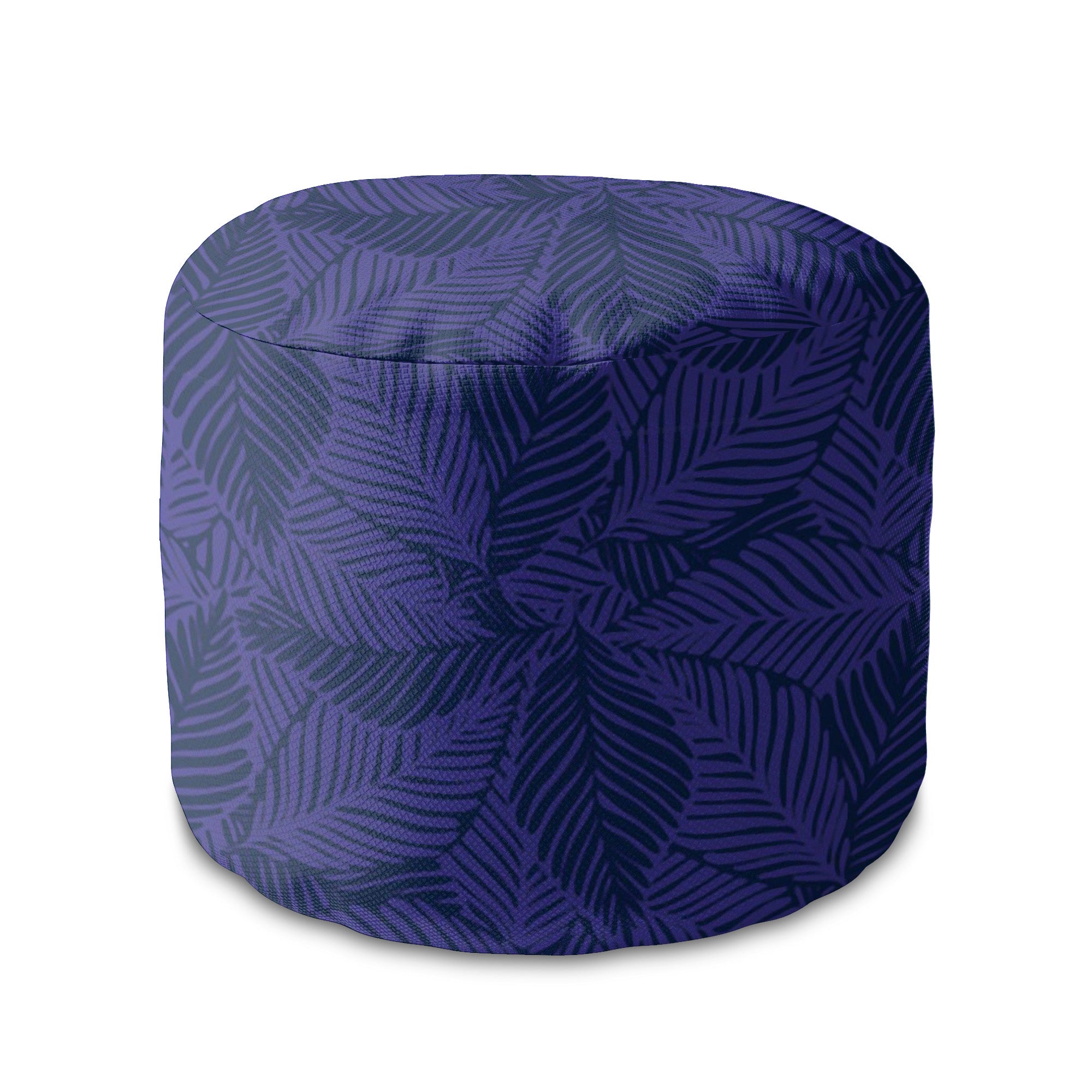 Round Pouf Footstool Exotic Jungle Plant-Panama