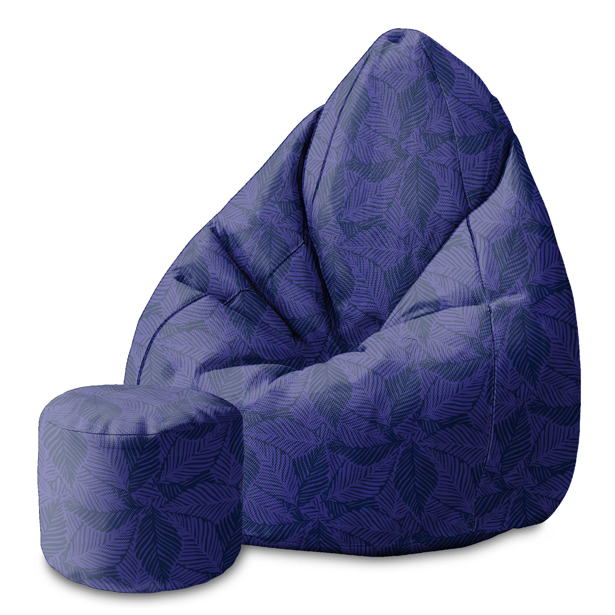 Round Pouf Footstool Exotic Jungle Plant-Panama