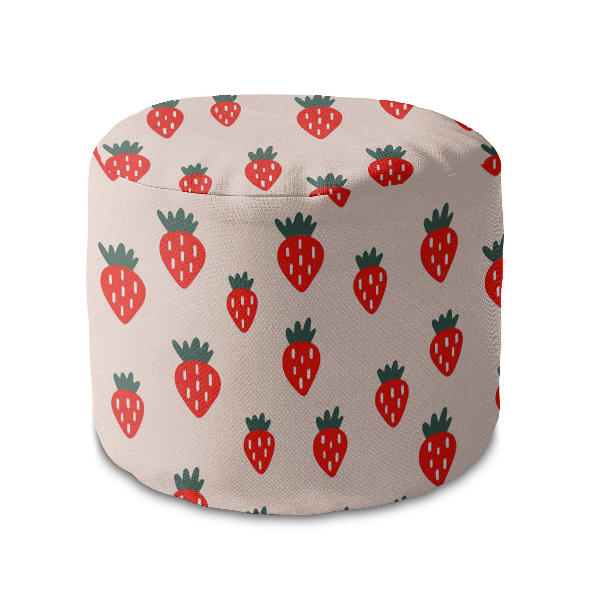 Round Pouf Footstool Strawberry Jam-Oxford