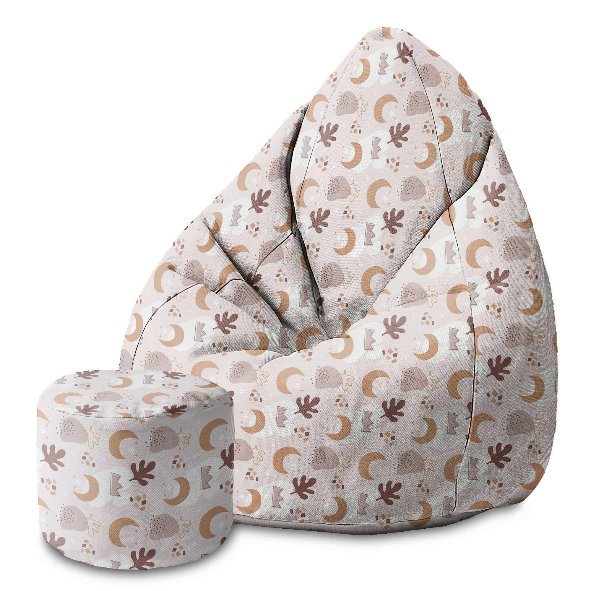 Puf okrągły podnóżek Abstract Doodle Baby Pattern