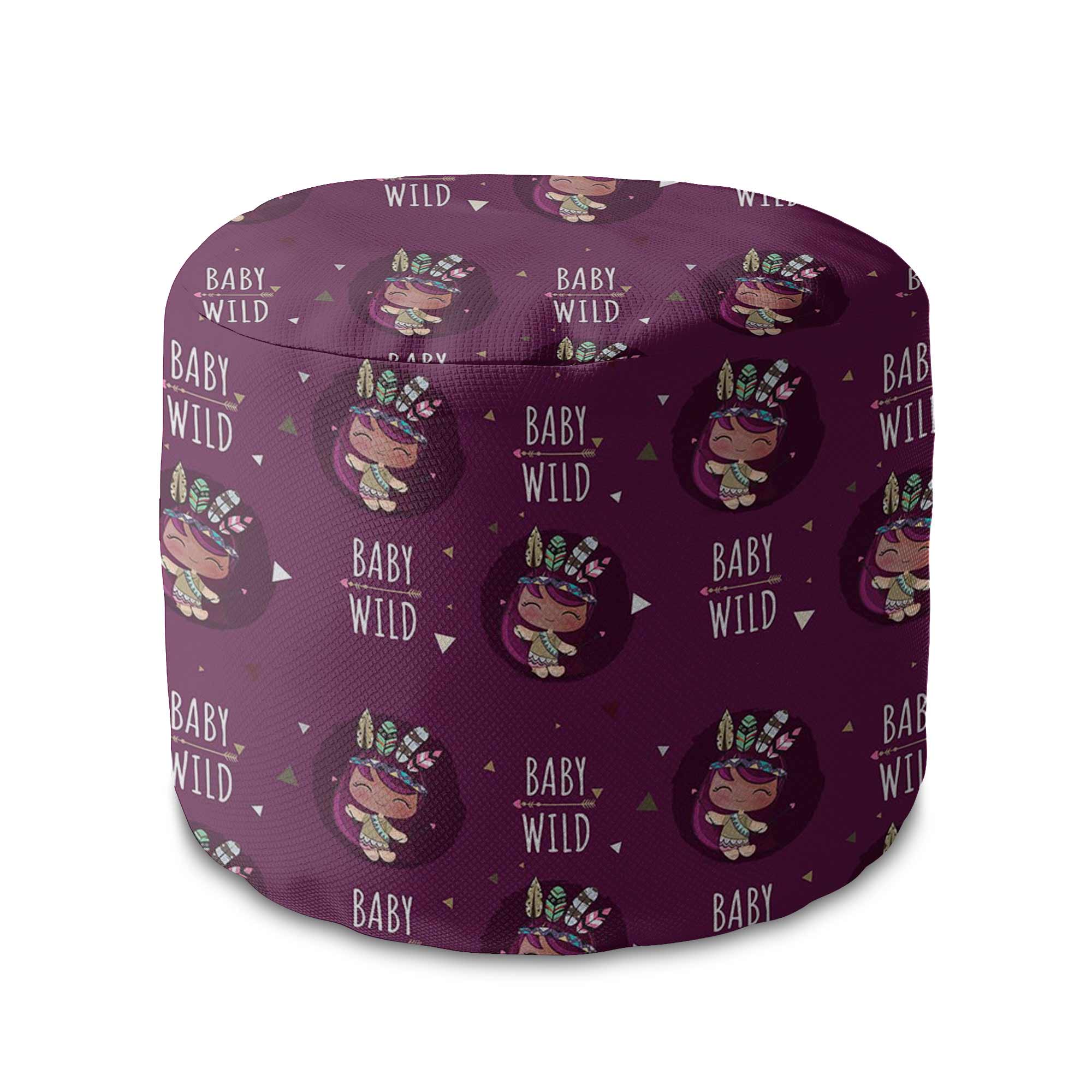Runder Hocker Fußhocker Baby Wild-Velvet