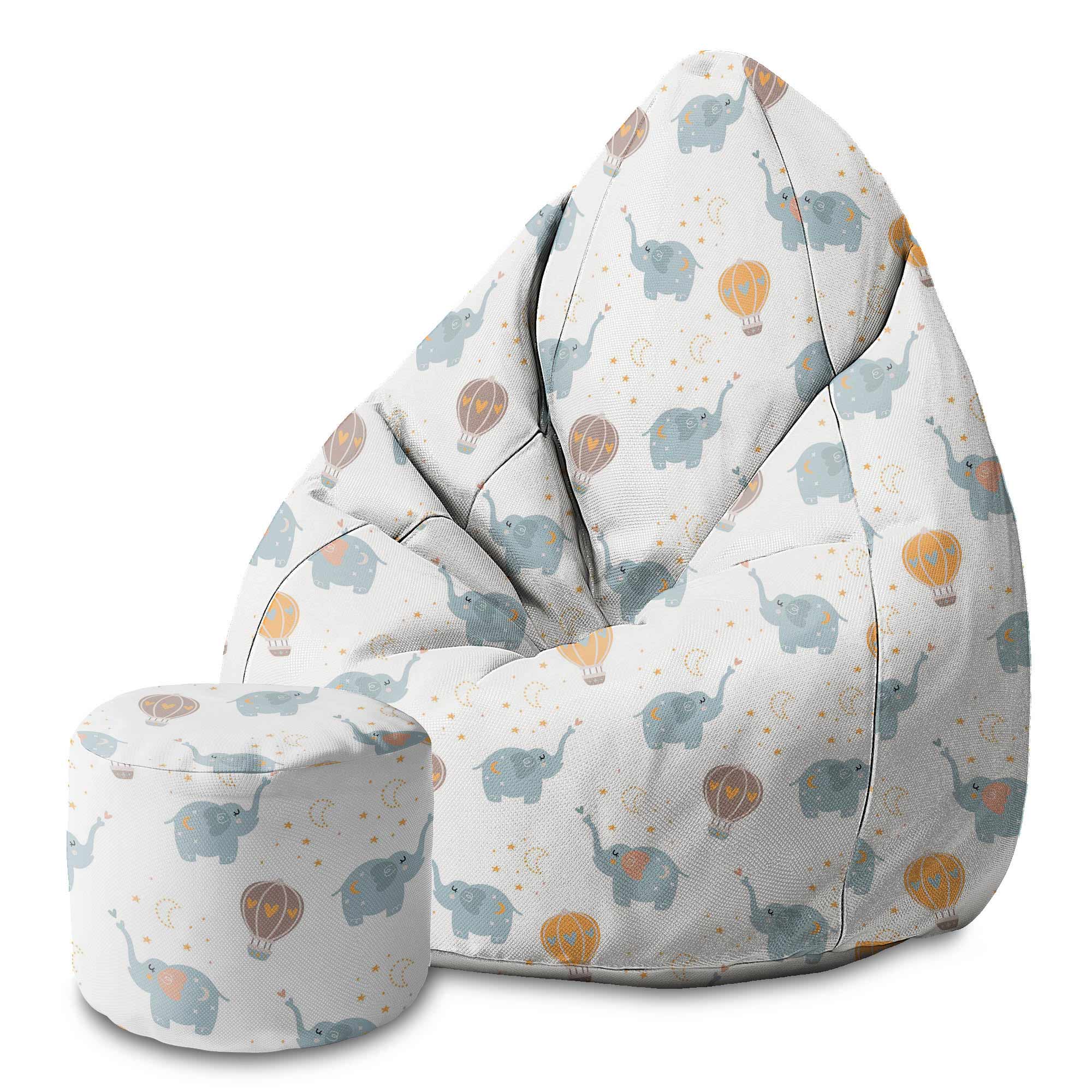 Puf okrągły podnóżek Blue Elephant-Velvet