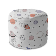 Puf okrągły podnóżek Lime Cartoon Galaxy-Velvet
