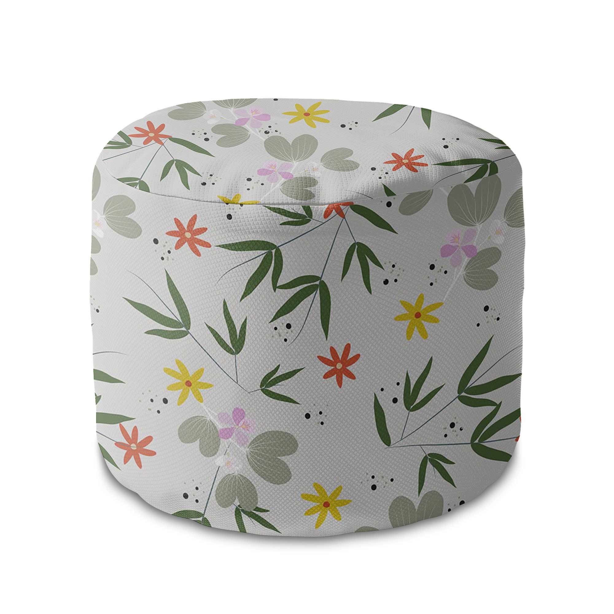 Puf okrągły podnóżek Flower Doodling