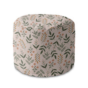 Puf okrągły podnóżek Botanical Beige Pattern-Oxford
