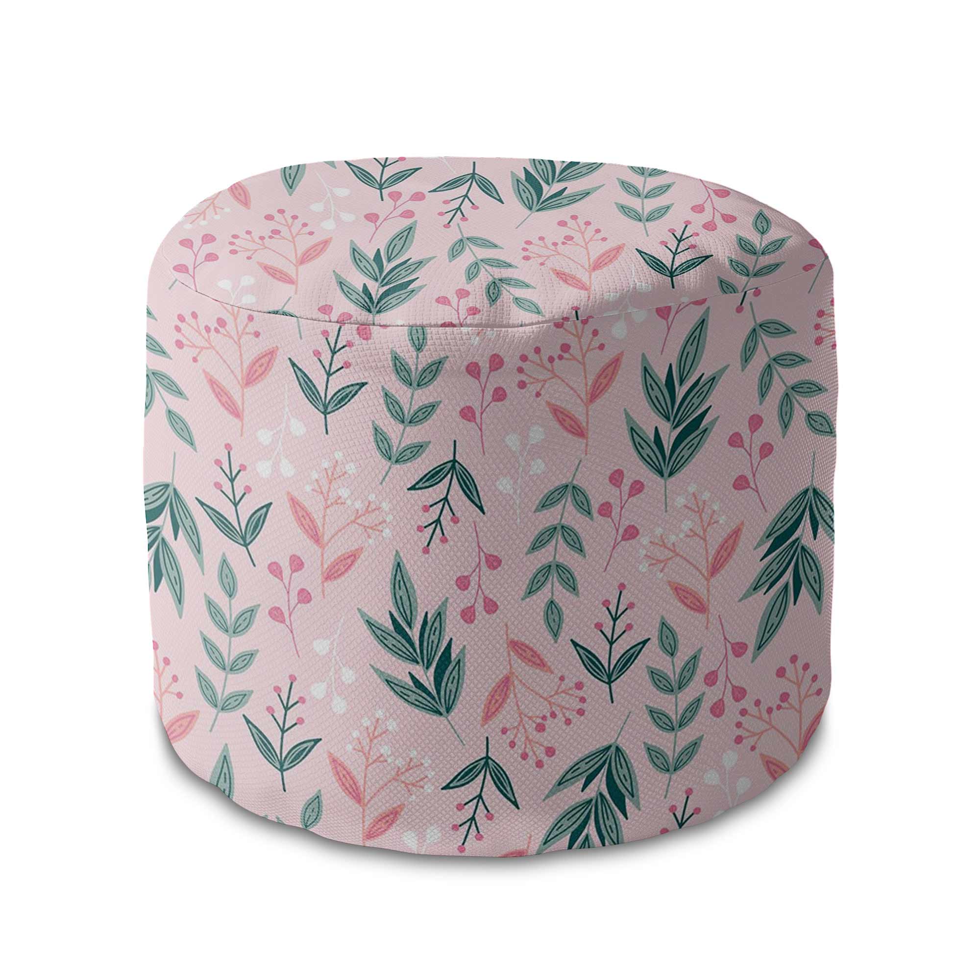 Puf okrągły podnóżek Sweet Leaves Pattern