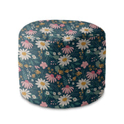 Round Pouf Footstool Daisy Meadow-Oxford