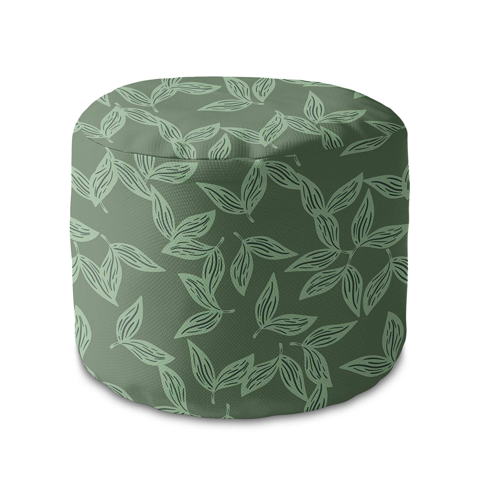 Puf okrągły podnóżek Herbal Leaves Pattern