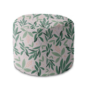 Puf okrągły podnóżek Olive Leaves on Pink