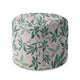 Puf okrągły podnóżek Olive Leaves on Pink-Velvet