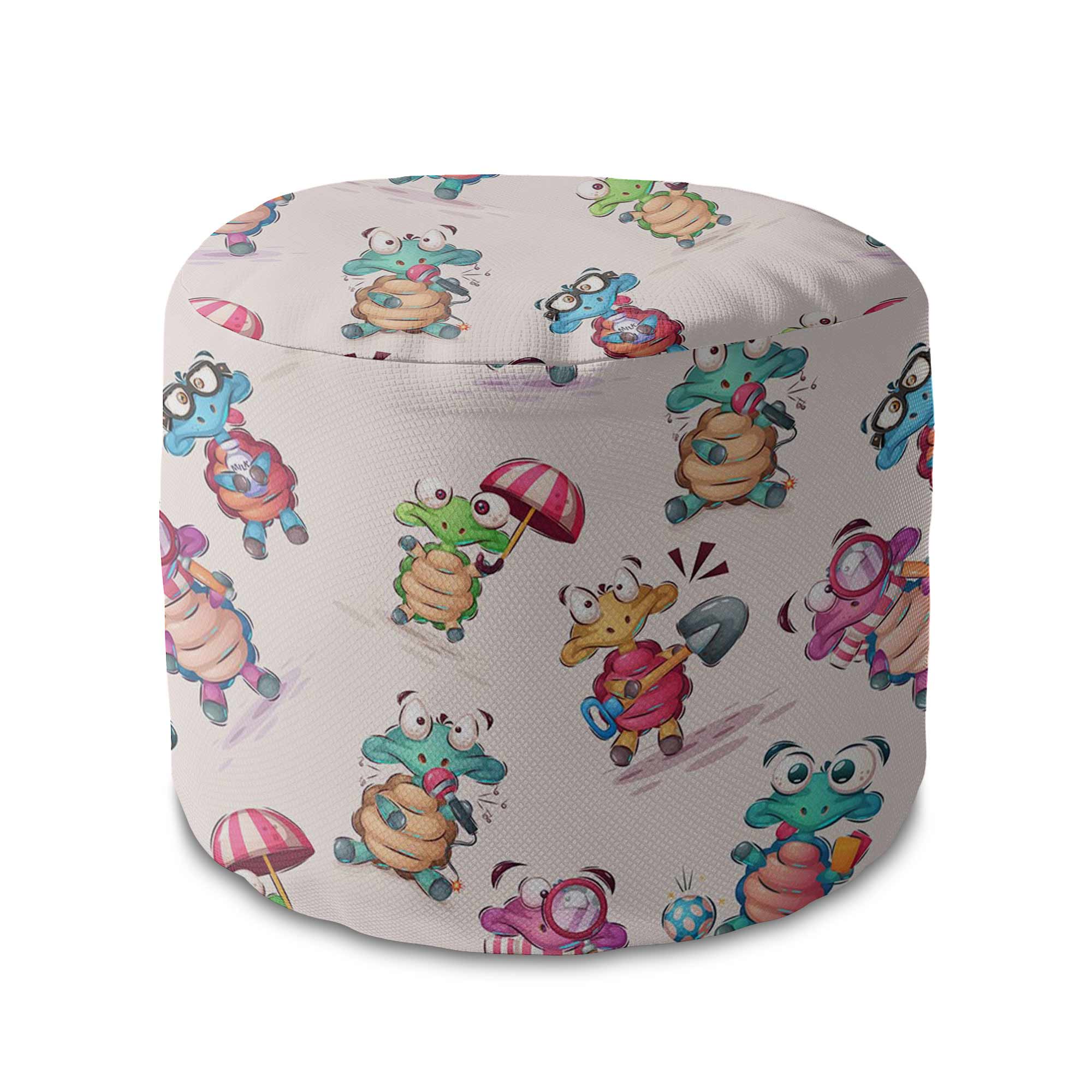 Puf okrągły podnóżek Funny Turtles-Velvet