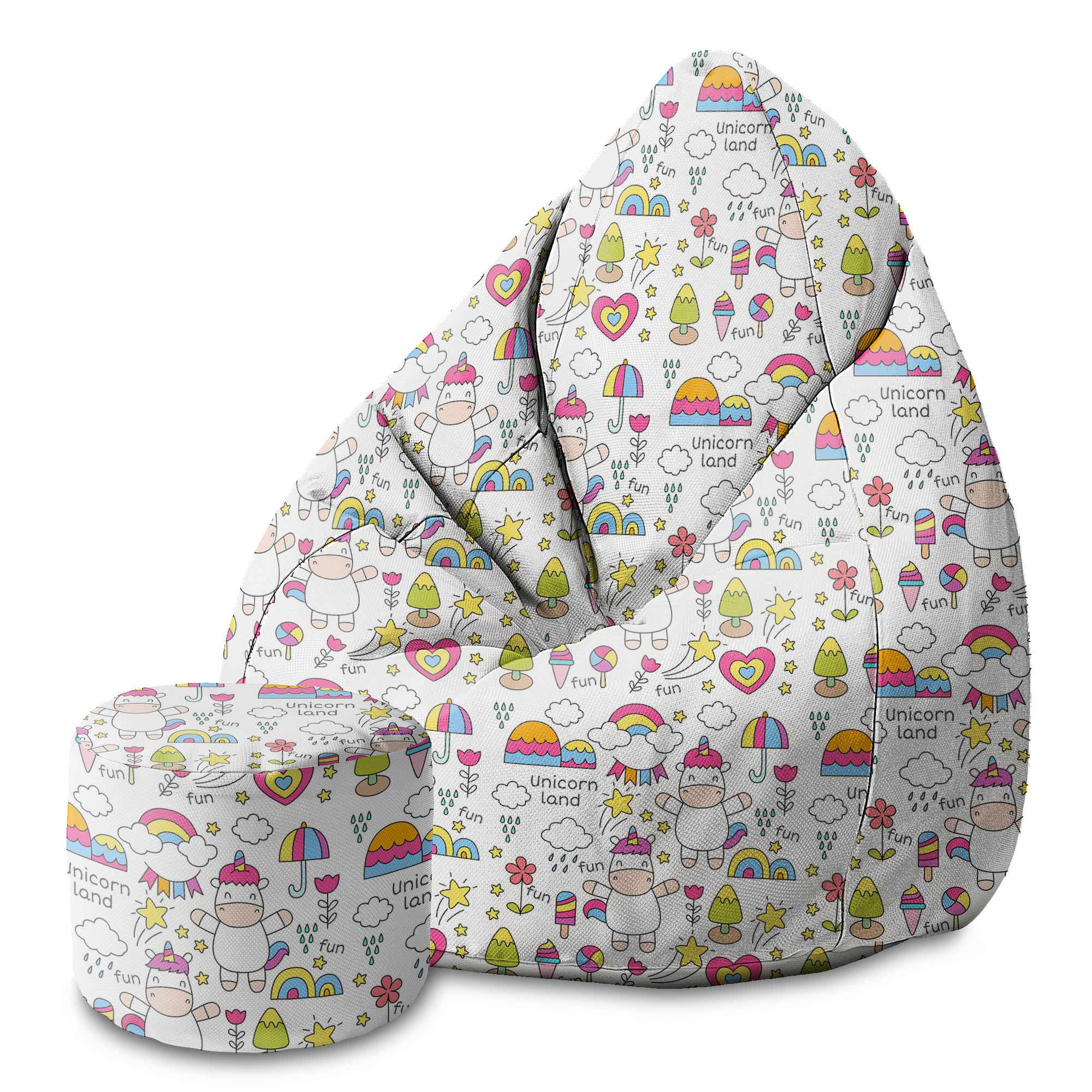 Puf okrągły podnóżek Unicorn Land-Velvet