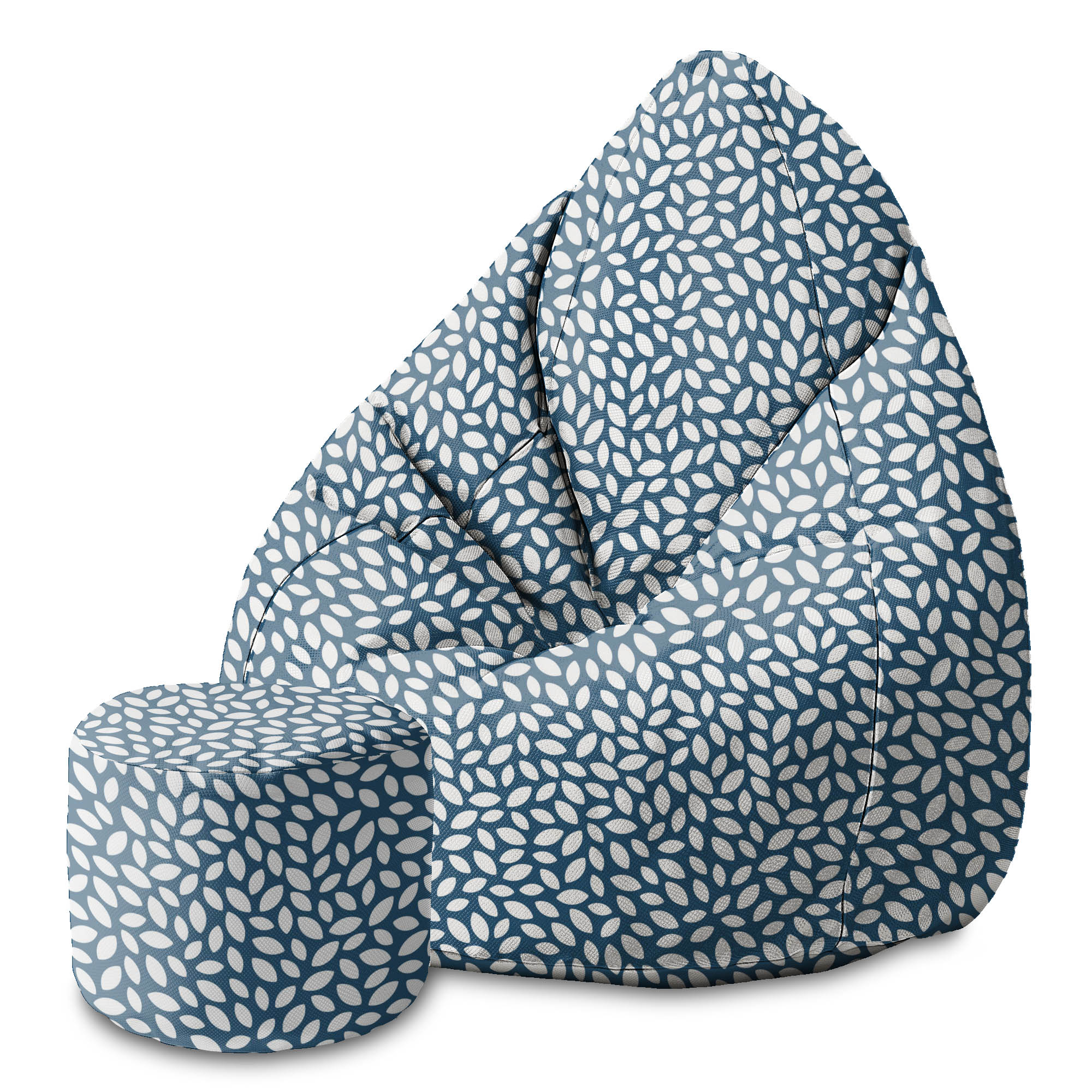 Puf okrągły podnóżek Small Navy Petal