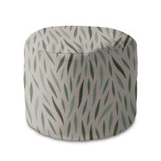 Puf okrągły podnóżek Green Leaves Pattern-Velvet