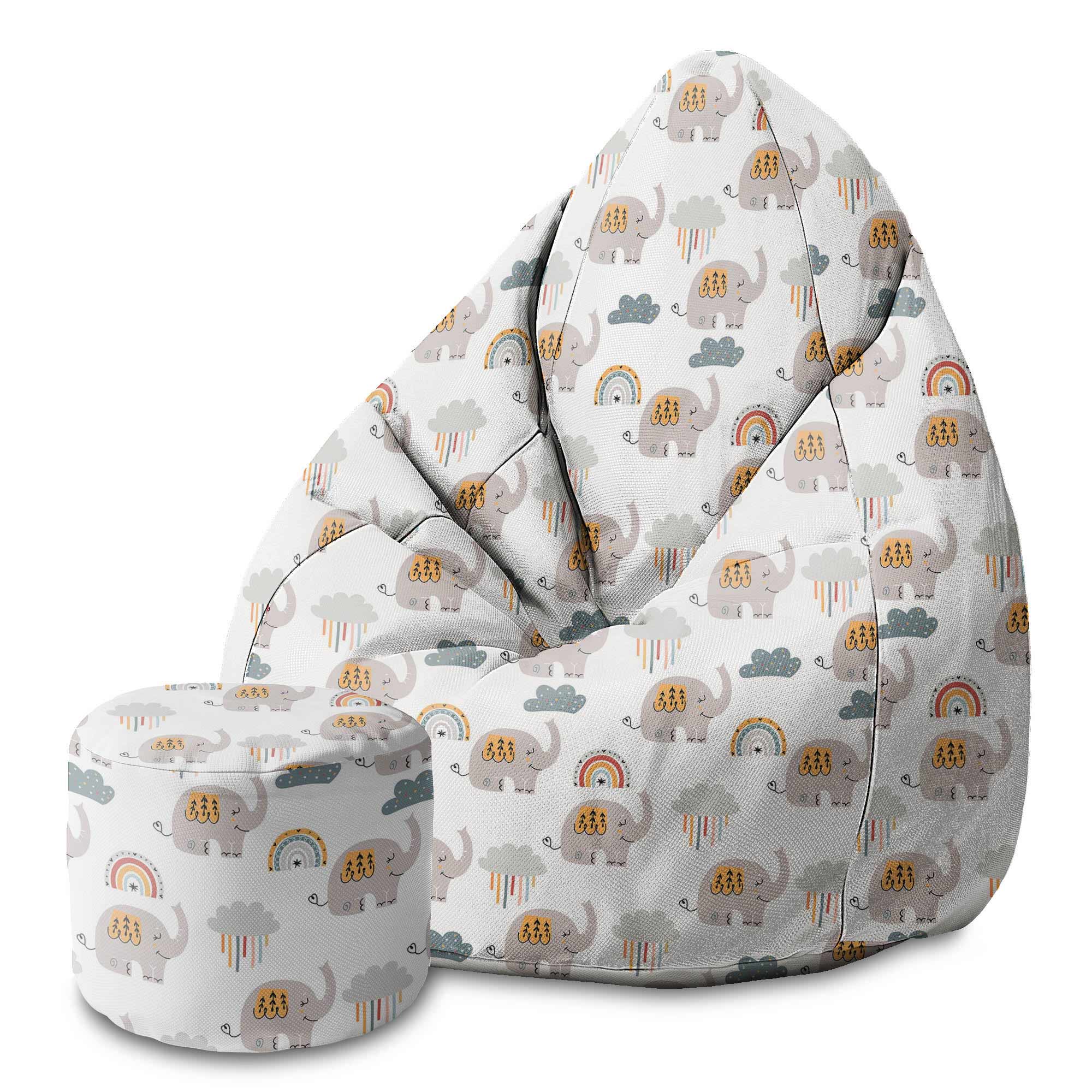 Puf okrągły podnóżek Grey Elephant-Velvet