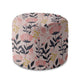 Puf okrągły podnóżek Pink and Navy Flowers-Velvet