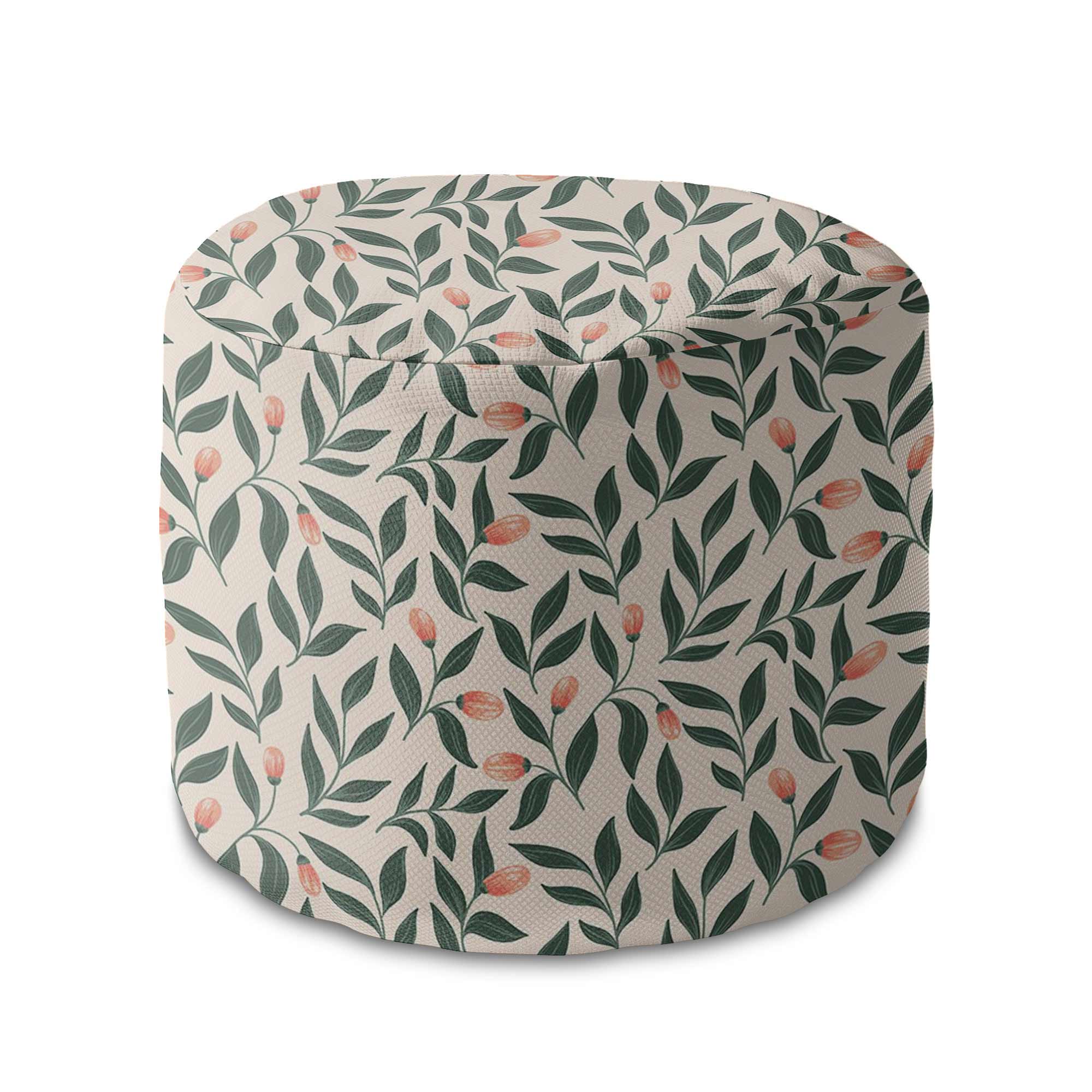 Puf okrągły podnóżek Pink Berries Pattern-Oxford