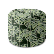 Puf okrągły podnóżek Monstera Leaves Grid-Oxford