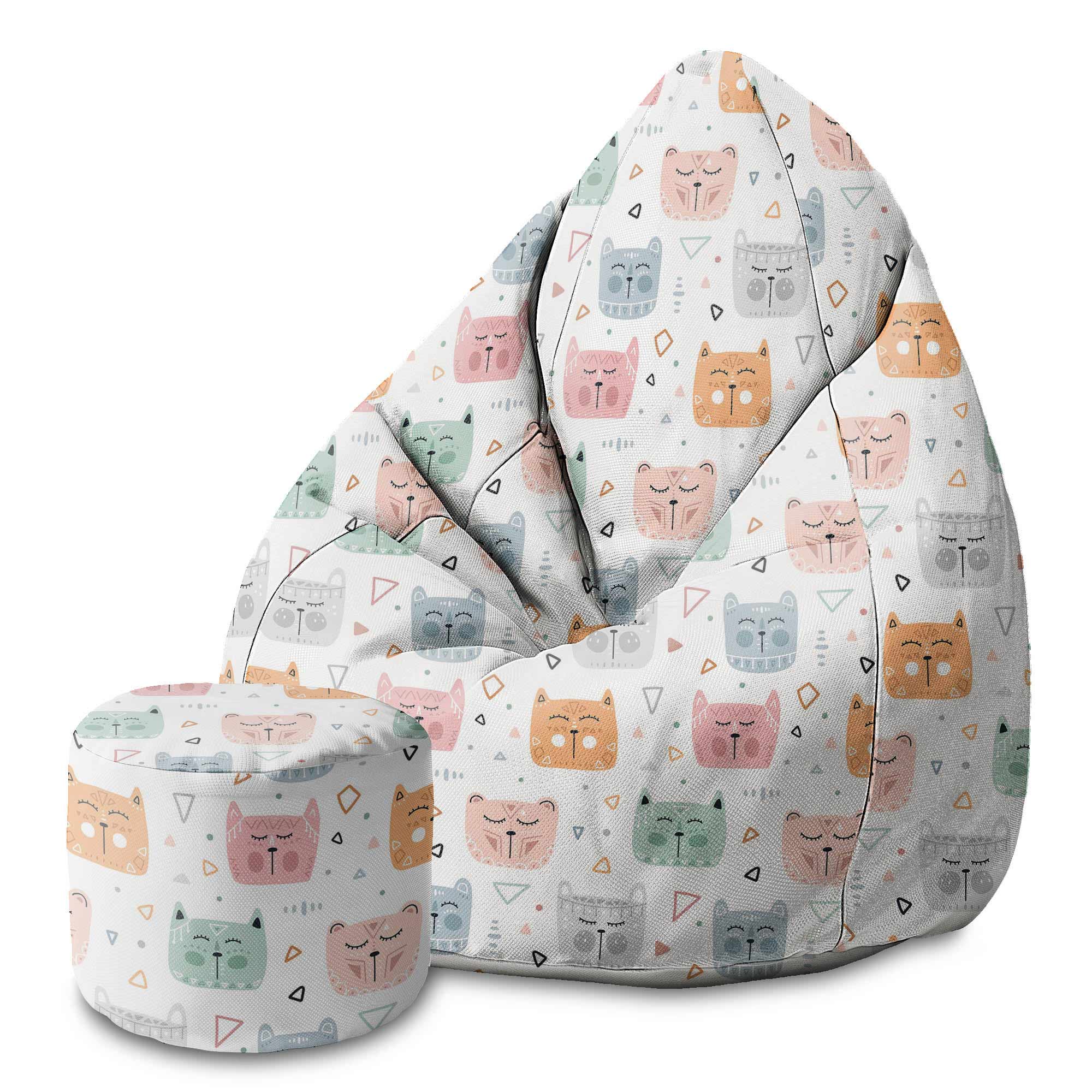 Puf okrągły podnóżek Sleepy Cats-Velvet