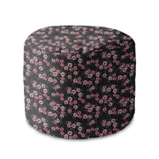 Puf okrągły podnóżek Pink Flowers Pattern-Oxford