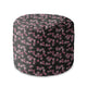 Puf okrągły podnóżek Pink Flowers Pattern-Velvet