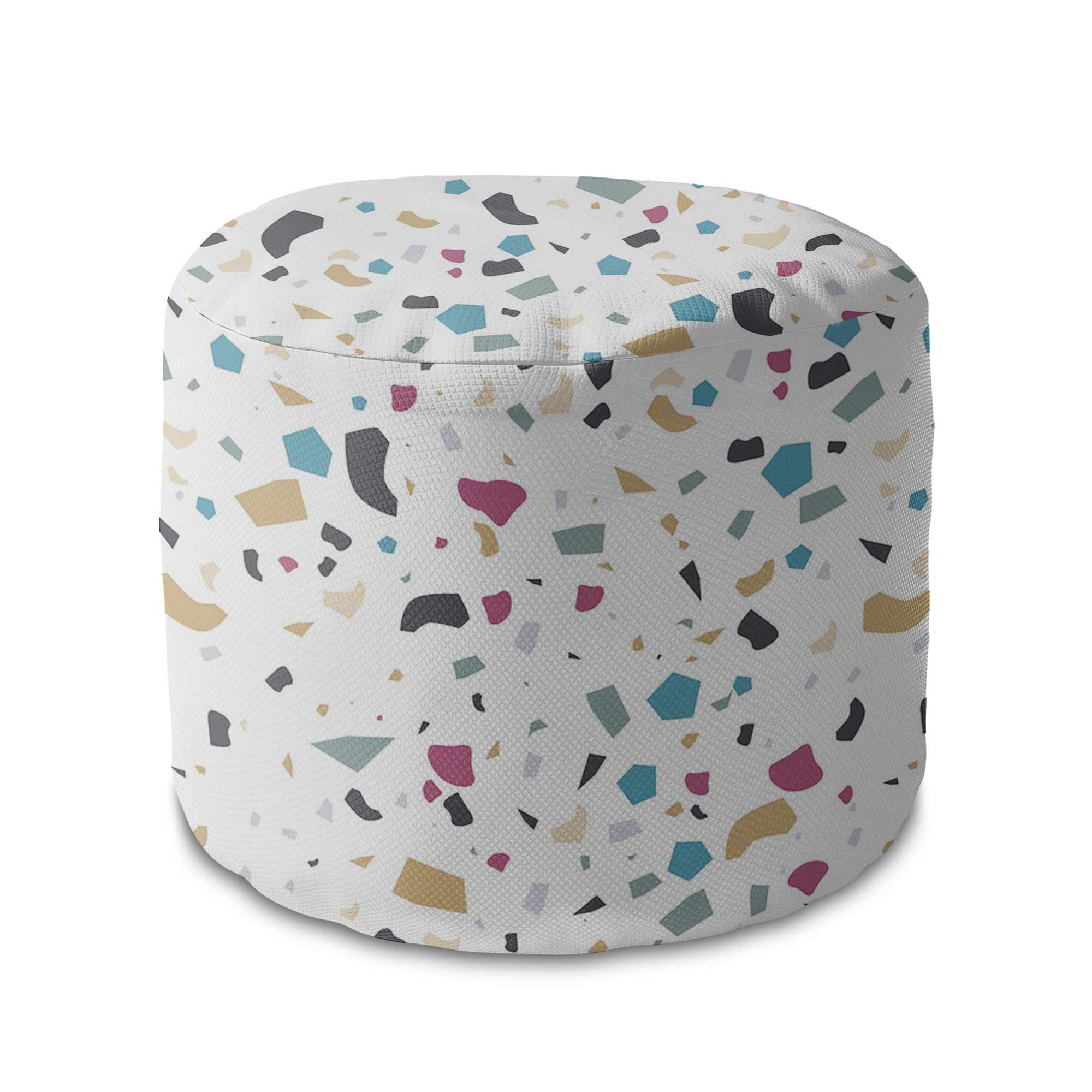 Puf okrągły podnóżek Colorful Terrazzo-Velvet