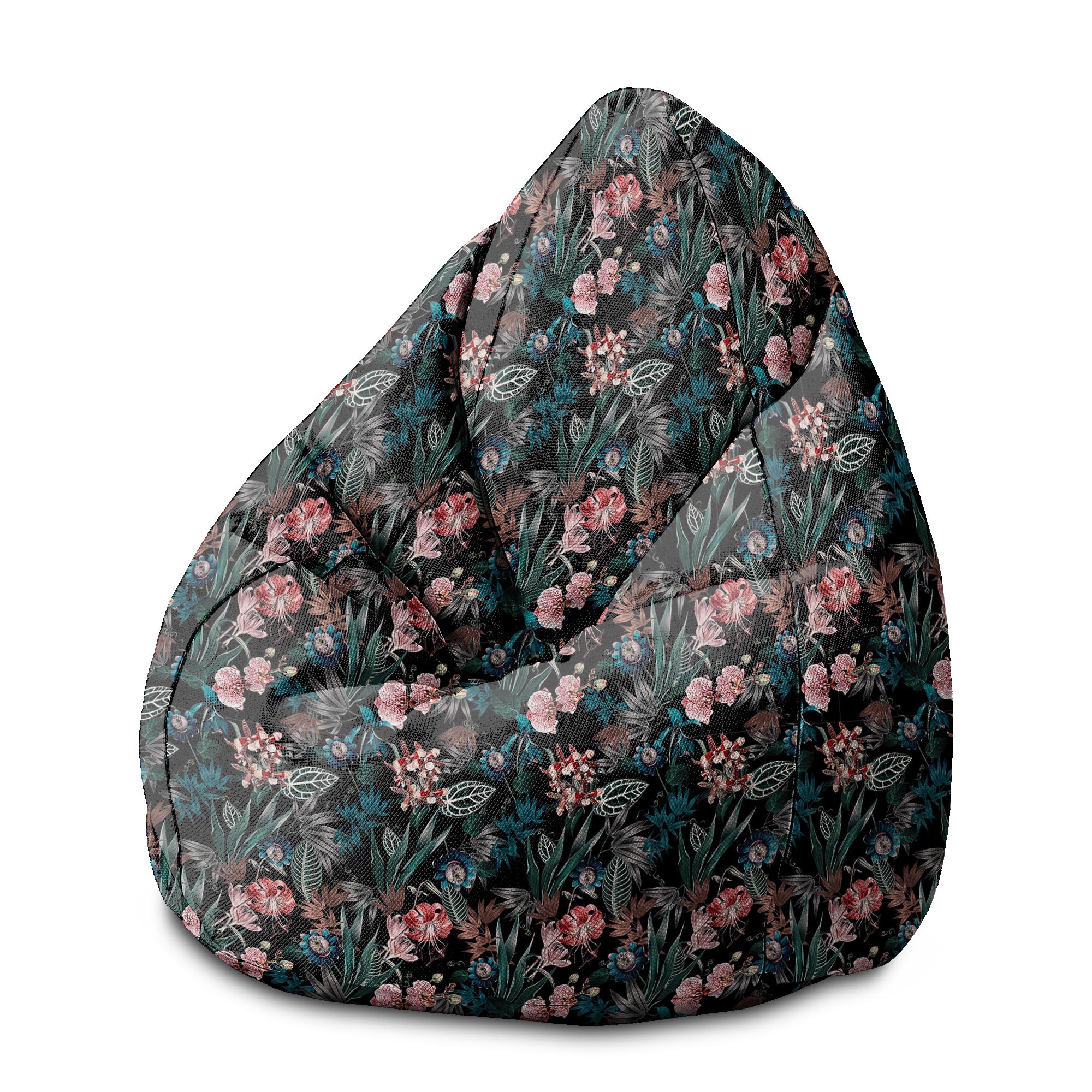 Pearshape Dark Botanic Pouf-M-Oxford