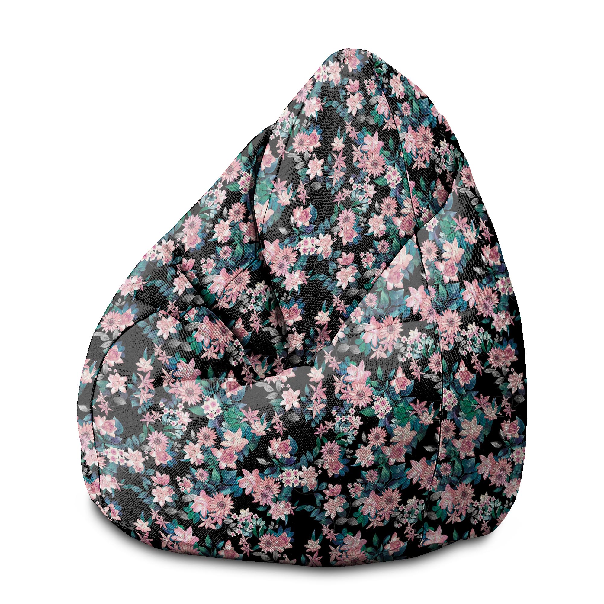 Puf Pearshape Dark Botanic Pink-M-Oxford