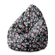 Pearshape Dark Botanic Pink Pouf-M-Oxford