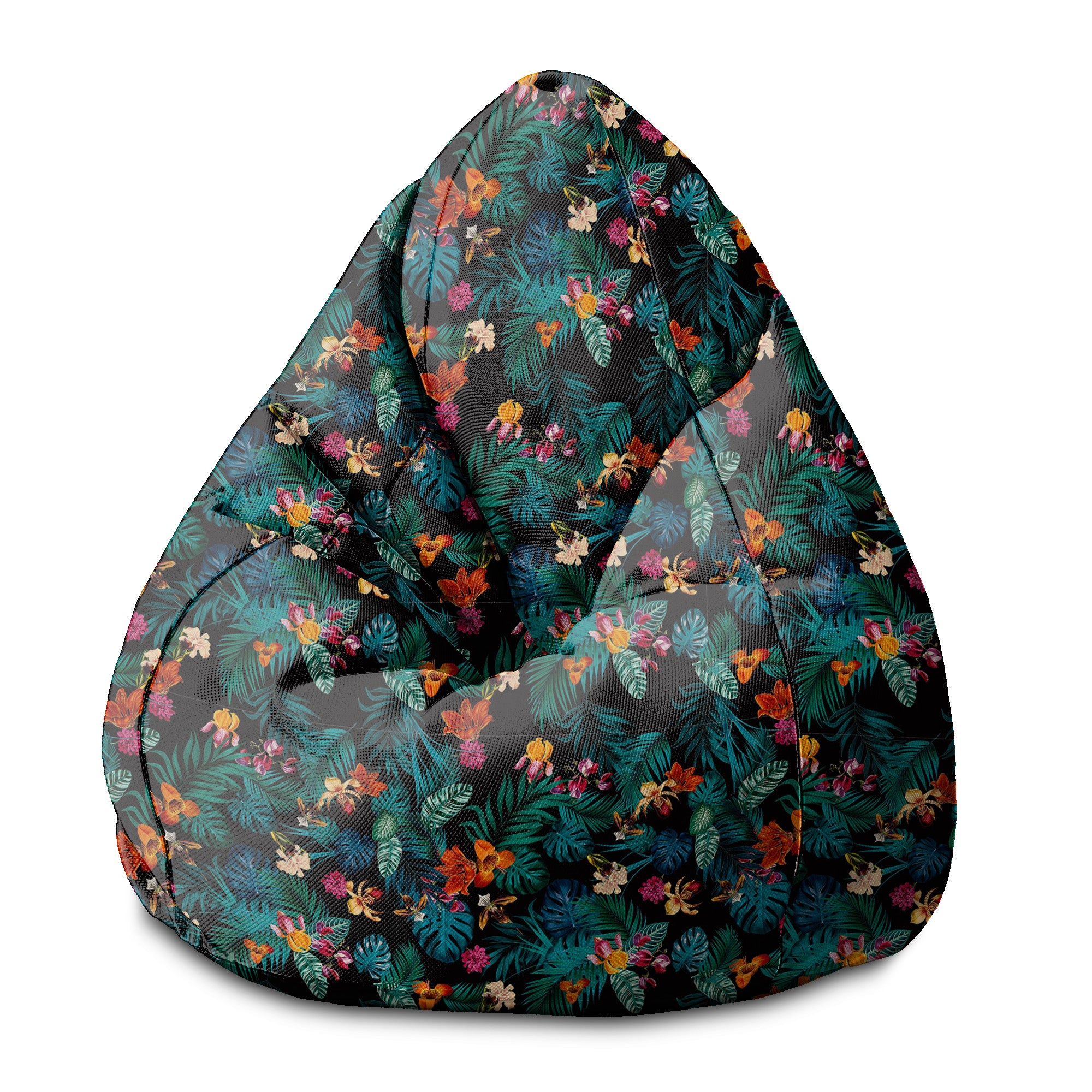 Puf Pearshape Dark Botanic Red-S-Oxford