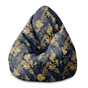 Puf Pearshape Monstera Gold Navy Blue-S-Oxford